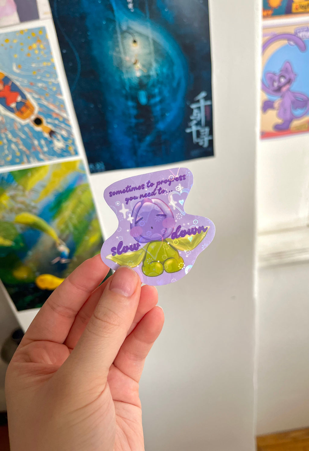 Slowing down tulip sticker