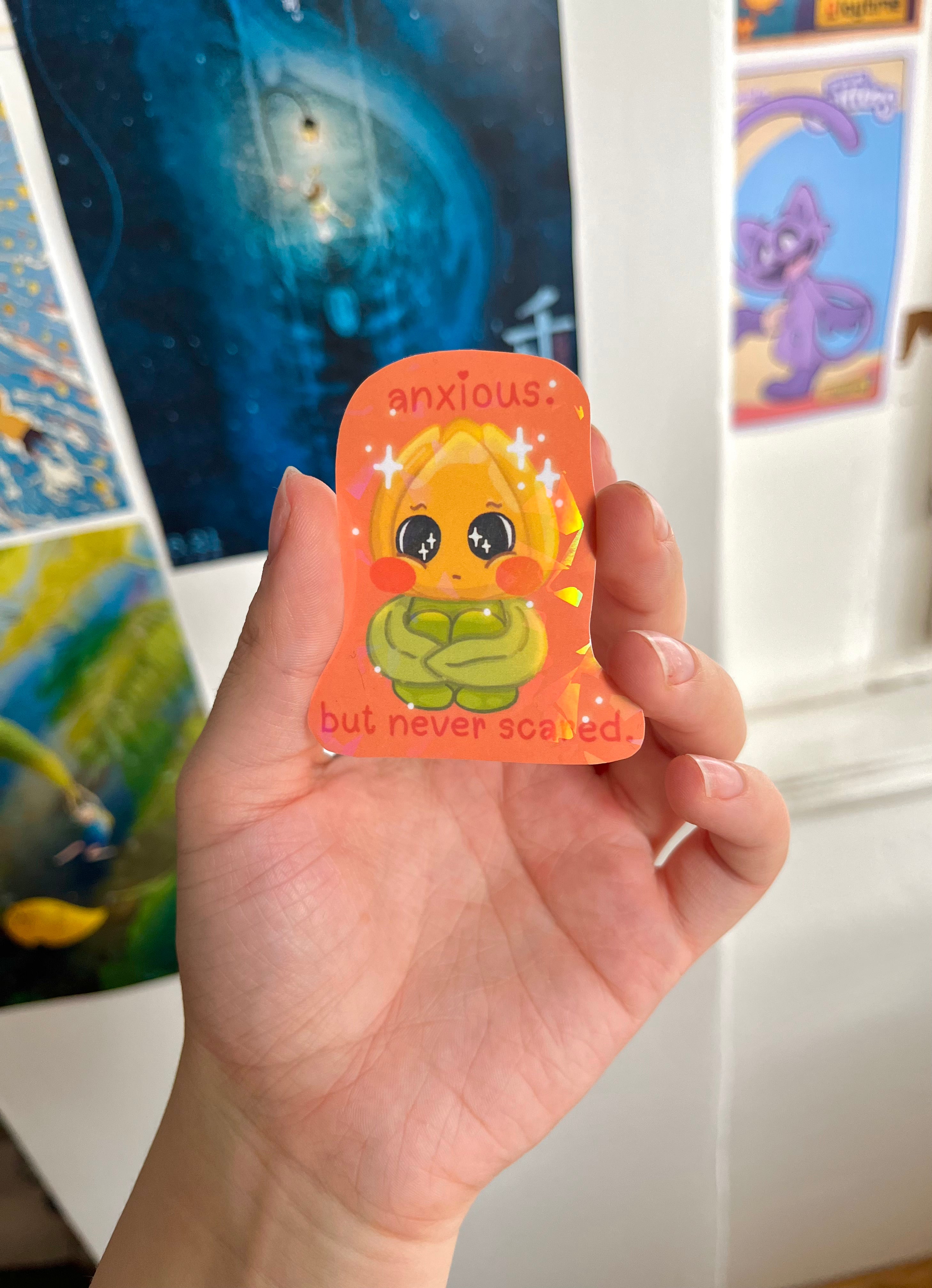 Anxious, but never scared tulip sticker